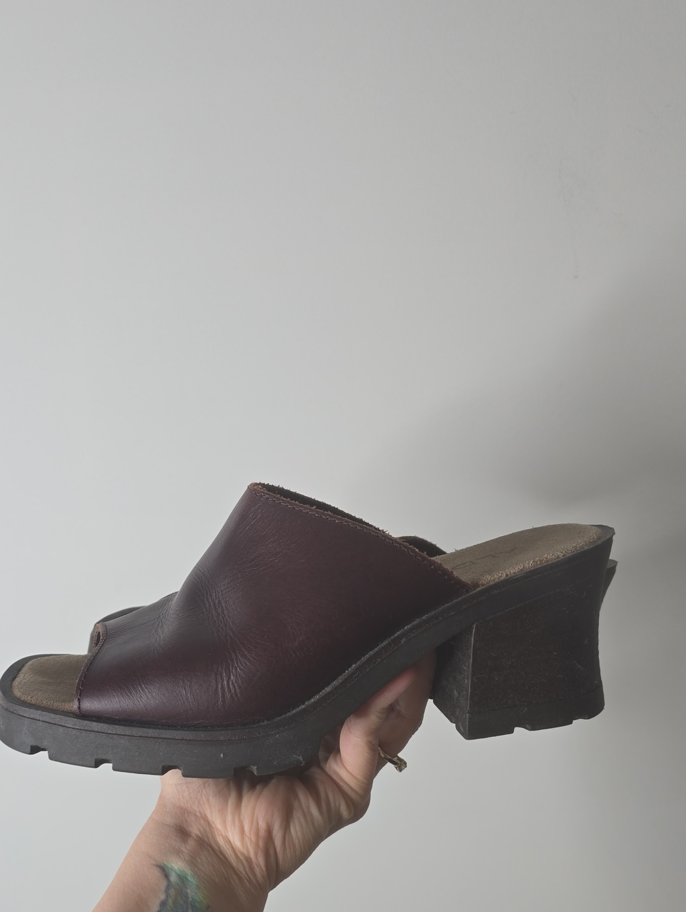 Vintage 90's Aldo Leather Square Toe Heels - Picture 5 of 8